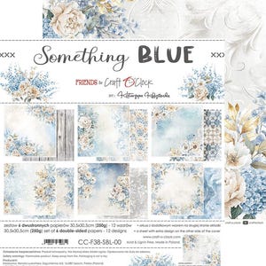 12 x 12 6 Blatt, etwas Blaues, Craft O'Clock, Blätter zum Schneiden, Scrapbooking Papier set 12 x 12, Karton