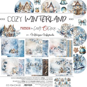 12 x 12 6 feuilles, hiver confortable, heures d'artisanat, feuilles à découper, ensemble de papier de scrapbooking 12 x 12, papier cartonné
