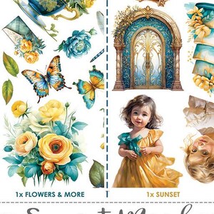 6x12, 18 sheets, Extras set for Cut, Sunset Mood, Craft O'Clock, Scrapbooking Paper set, Card Stock