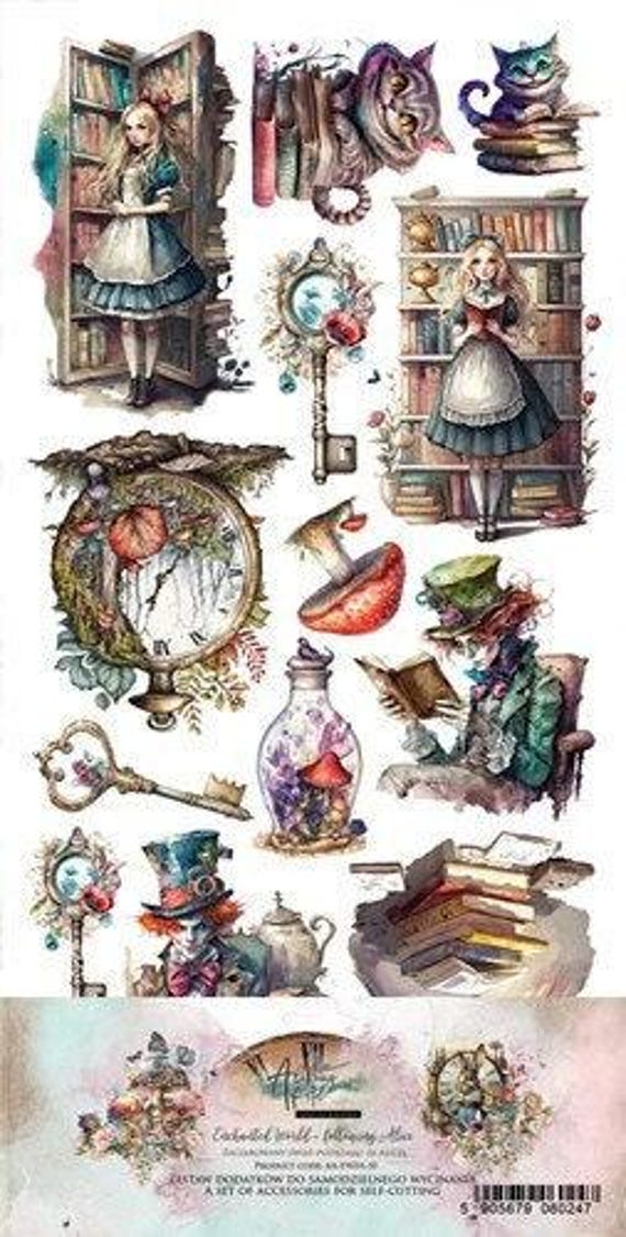 6x12, 12 sheets, Extras set for Cutting, Enchanted World - Following…