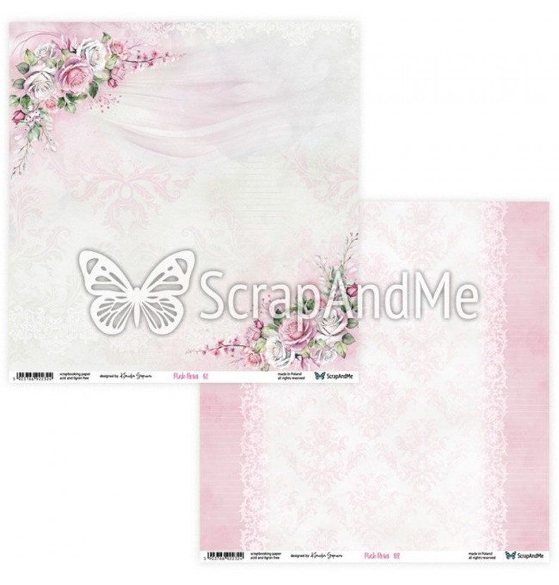 Pink Roses 12x12 Scrapbook Paper Pad | Scrapandme | Floral Cardstock ...
