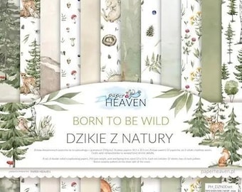 12x12 Scrapbook Paper Pack | Born To Be Wild | 12 Double Sided Sheets | Paper Heaven