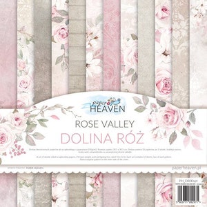 12 x 12 vellen, collectie Rose Valley, Paper Heaven, vellen om te snijden, set plakboeken, karton