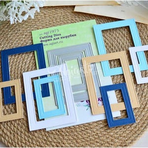 Wählen Sie Metall-Stanzformen, "Set von rechteckigen Rahmen", AgiArt, Prägeschablone, Scrapbooking Dies, DIY Kartenherstellung, für die Cuts Papier