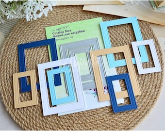 Choose Metal Cutting Dies, "Set of rectangular frames", AgiArt, Embossing Stencil, Scrapbooking Dies, DIY Card Making, for Die Cuts paper