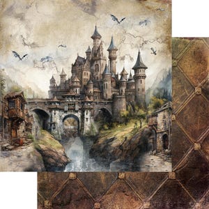 scrapbook paper | scrapbooking paper — 12×12 collection (6 double sided sheets, 12 designs, bonus 12×6, 250gsm) | the legends of the dragons | alchemy of art