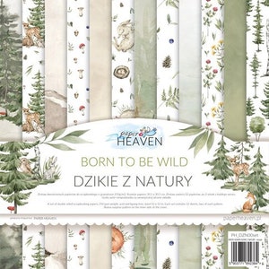 12 x 12, 12 sheets, Collection Born To Be Wild, Paper Heaven, Sheets for Cutting, Scrapbooking Paper set, Card Stock