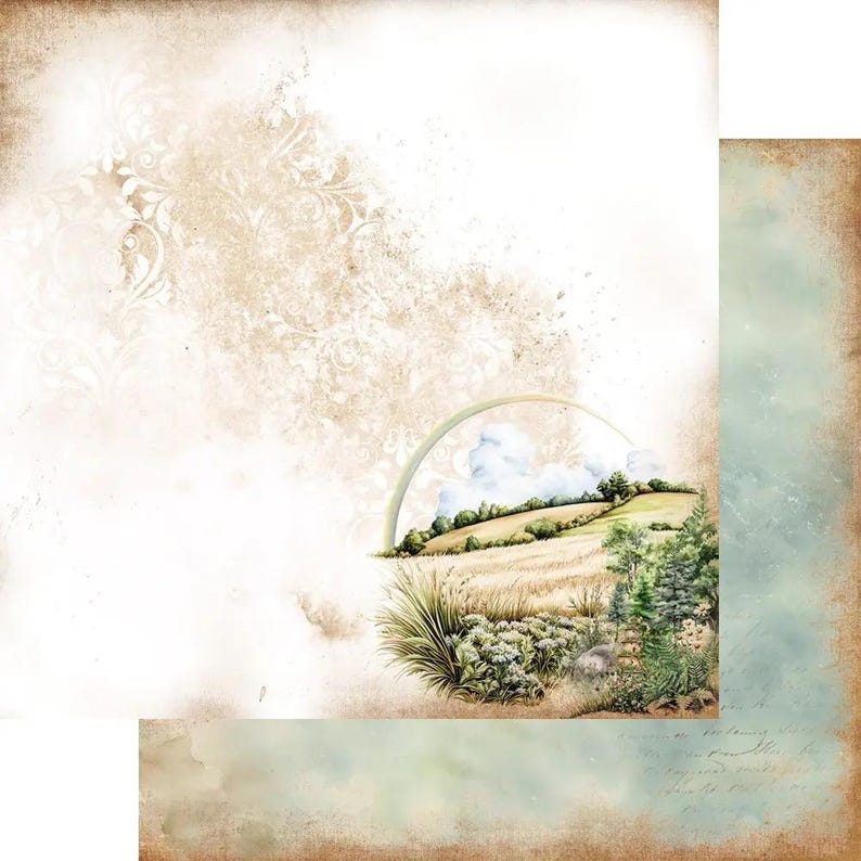 paper collection set 12x12 in friends of the forest, 250 gsm (6 double‑sided sheets + bonus) – alchemy of art