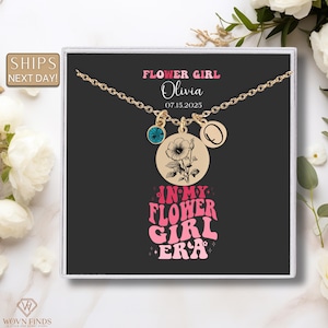 Flower Girl,Personalized Flower Girl Gift,Custom Flower Girl,Little Girl Necklace,Toddler Flower Girl,Proposal Necklace,Birthstone,Jewelry