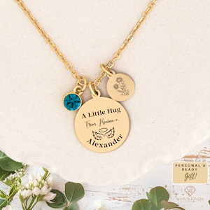 Hug from Heaven Gift, Personalized Hug from Heaven Necklace,Gift from Heaven, Birthday Christmas Keepsake,Sympathy Condolence Gift Jewelry