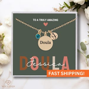 Doula Necklace,Personalized Doula Gift,Truly Amazing Doula,Thank You Gift for Doula,Appreciation Gift,Midwife Jewelry,Birthstone Necklace