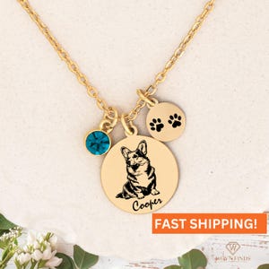 Corgi Necklace,Gold Pembroke Welsh Corgi Jewelry,Personalized Corgi Pendant Necklace,Initial-Corgi Gifts for Dog Lovers,Custom Dog Necklace