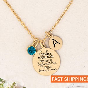 Boyfriends mom Mothers Day gift for boyfriends mom necklace from Girlfriend Custom Birthday Day Gifts for Mother In Law boyfriends mom gift.