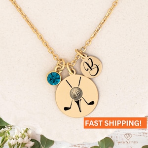 Golf Necklaces,Personalized Golf Gifts,For Women,Custom Initial Golf Necklace for Girls,Gifts for Girl Golfers,Golf Team Gift for Female
