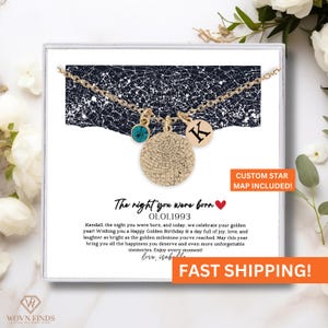 Golden Birthday Necklace,Custom Star Map By Date Necklace,Golden Birthday Gift,Personalized Golden Birthday Card,Birthstone Necklace,Jewelry