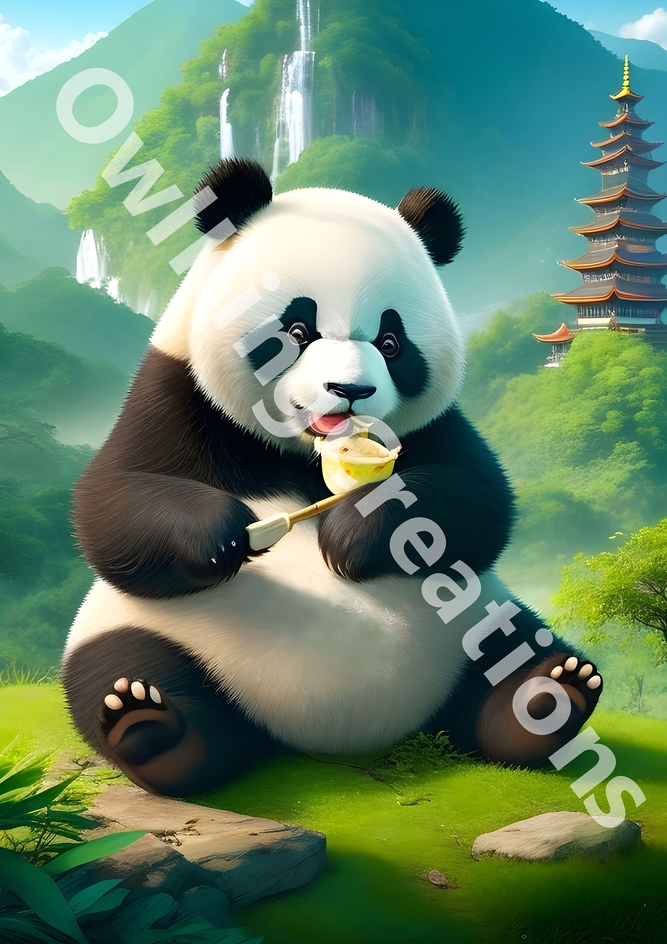 6 Panda Posters, Print on Demand Digital Prints, Pngs, 75x100cm, Print ...