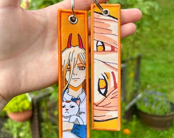 Anime Embroidered Jet Tag Keychain