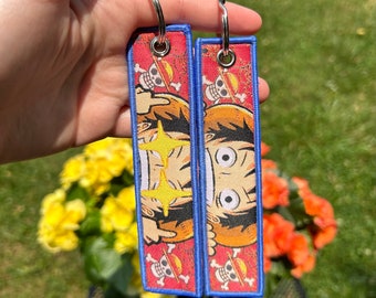 Anime Embroidered Jet Tag Keychain