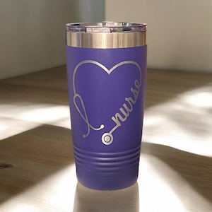 Personalized Nurse Stethoscope Tumbler - Custom Engraved Gift for Healthcare Professionals