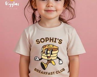 Personalized Pancake Baby Tee: Breakfast Club Custom Name Shirt