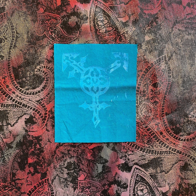 Trans Symbol Patch Gothic Trans Symbol Patch – Handprinted Linocut Fabric - Etsy