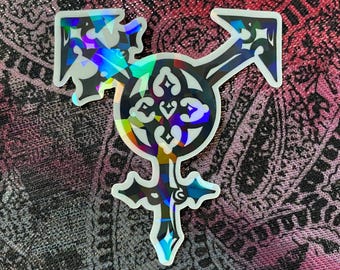 Gothic Holographic Transgender symbol vinyl sticker (3" x 3")