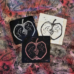 Apple Patch – Remendo de tecido linóleo impresso à mão