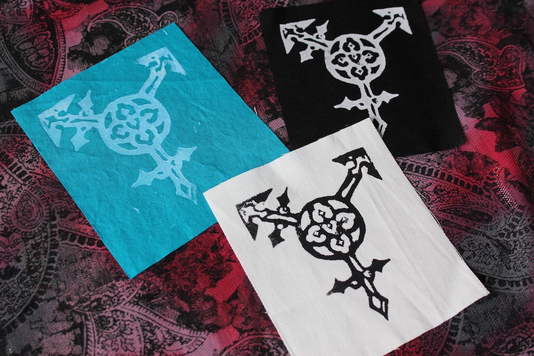 Trans Symbol Patch Gothic Trans Symbol Patch – Handprinted Linocut Fabric - Etsy