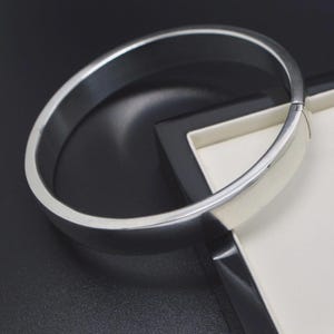 Sterling Silver 925 Bangle HINGED MODERNIST BRACELET Gift for Her