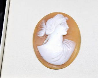 Camafeo antiguo suelto sin montar, de concha auténtica, para artesanía y joyería.