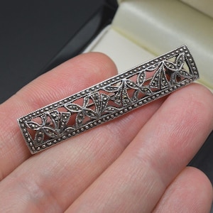 Sterling Silver 925 Marcasite Brooch VINTAGE Gift for Her