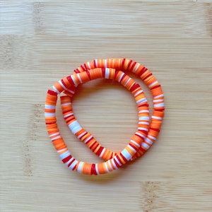 sunset pop clay beaded bracelet!