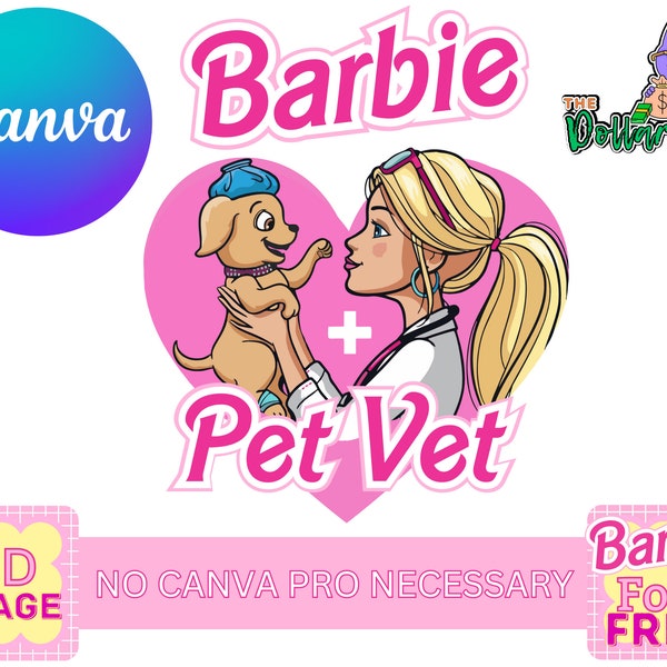 Aesthetic Barbie Vet PNG Sublimation Graphic Design In Canva