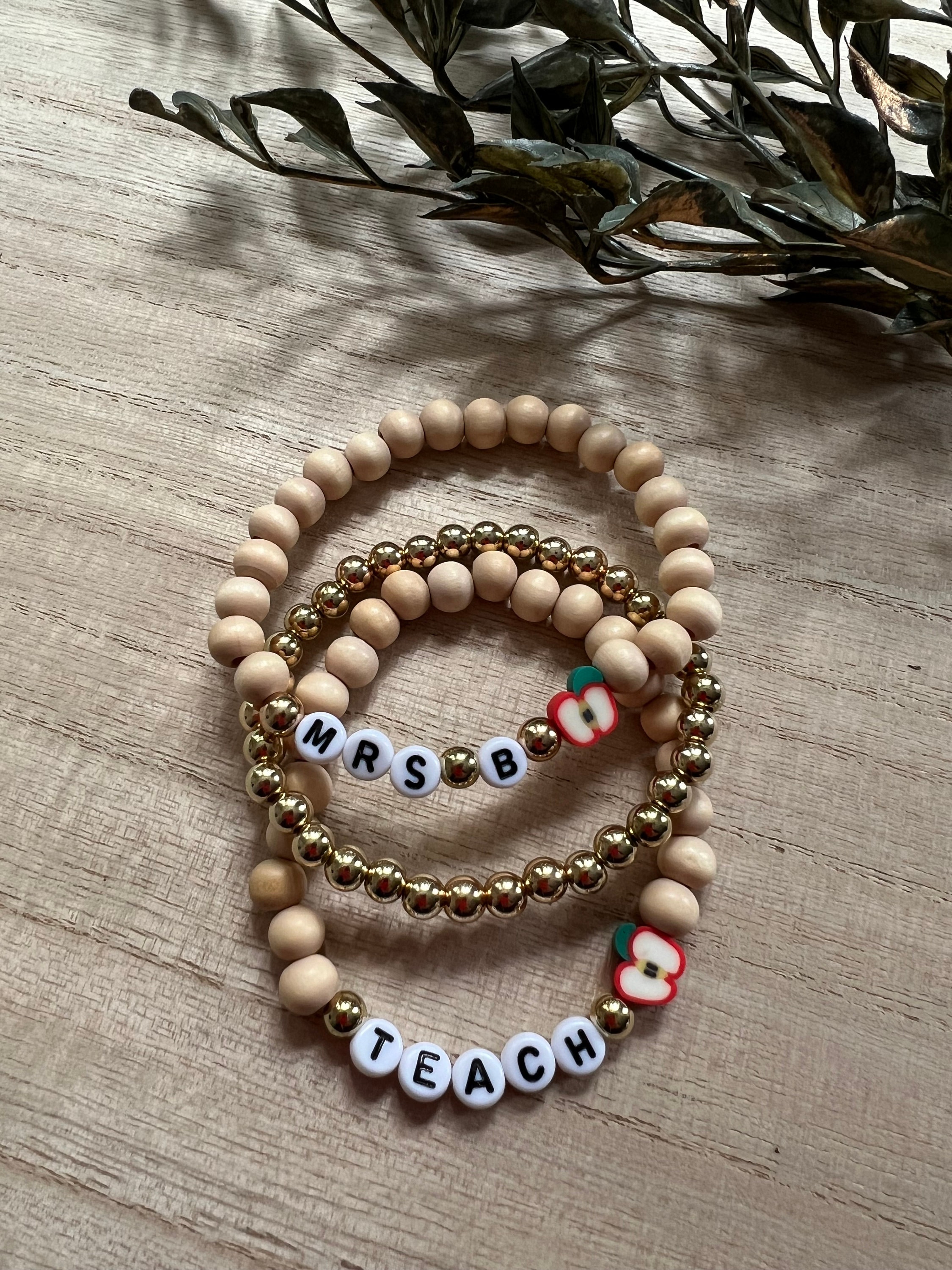 Braccialetto In Ceramica A Forma Di Mela Per Insegnanti, Fatto A Mano, Corda Regolabile Con Biglietto, Regalo Ringraziamento Fine Anno