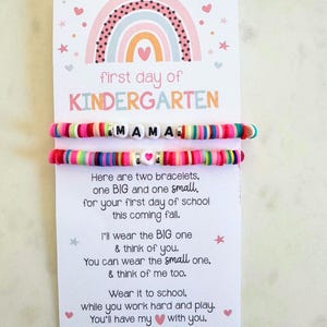 Kindergarten bracelet, Mommy and me, Back to school bracelet, Heishi bead, Back to school