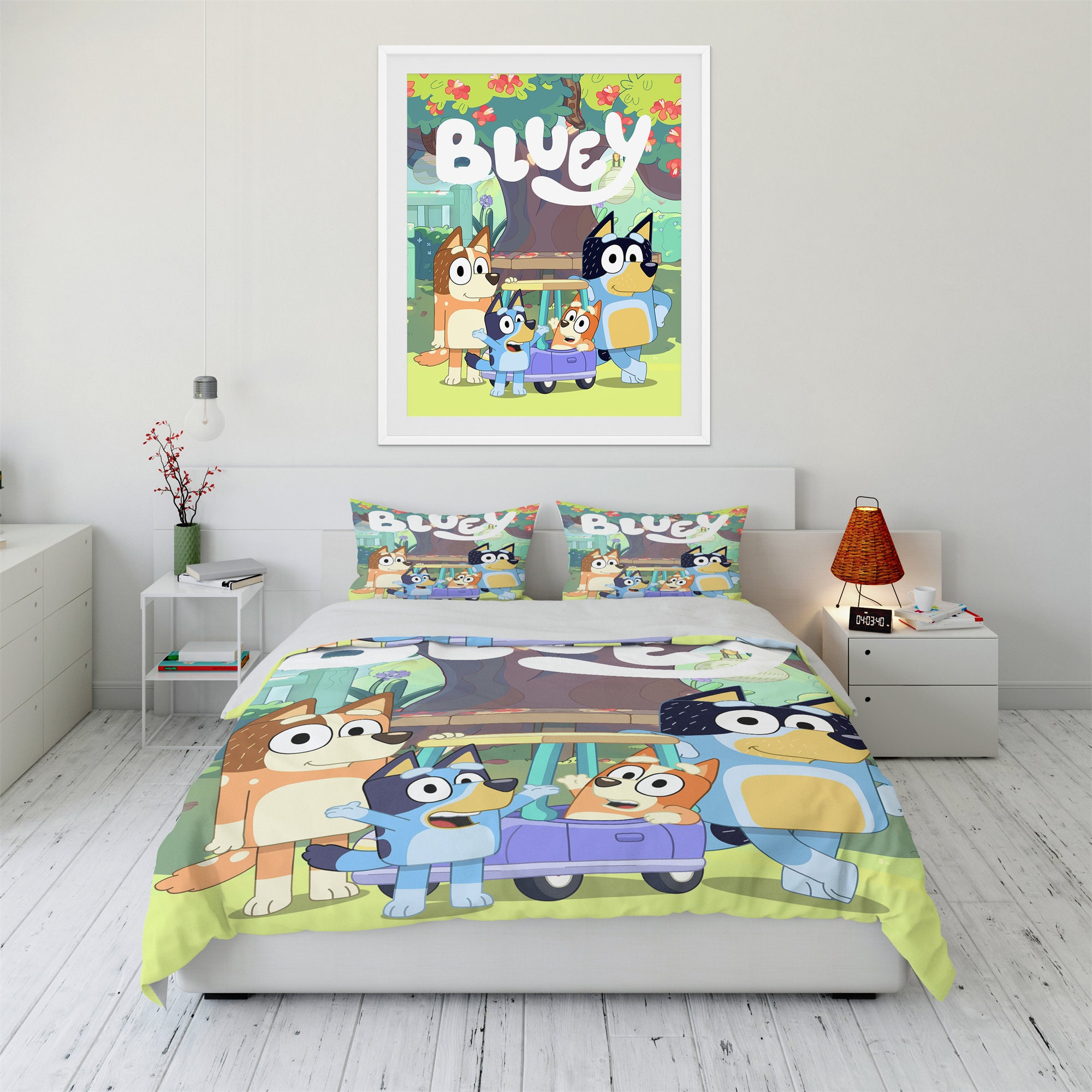 Bluey Quilt Cover Soft Threepiece Bedding Set Custom Fashion Etsy UK