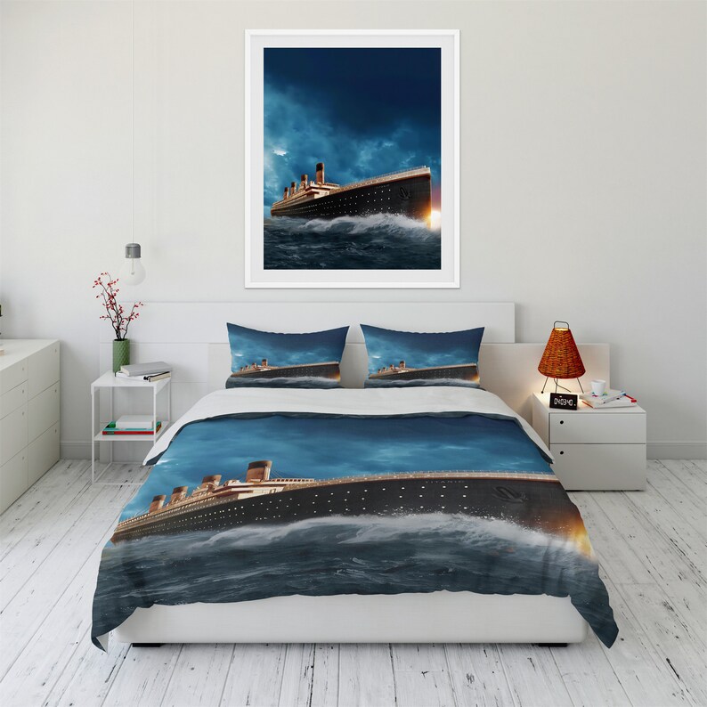 Titanic Quilt Cover Soft Threepiece Bedding Set Custom Etsy