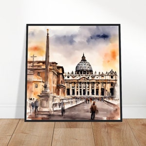 St. Peter&#39;s Basilica Art, St. Peter&#39;s Basilica Painting, St. Peter&#39;s Basilica Watercolor Art, Watercolor Painting, Watercolor Prints