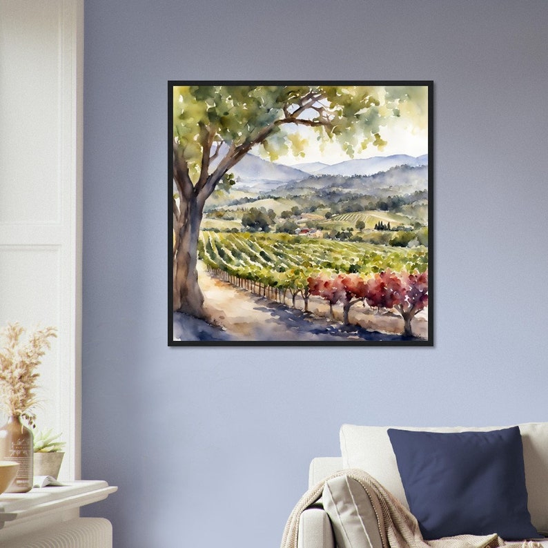 Napa Valley Art, Napa Valley Painting, Napa Valley Watercolor Art, Watercolor Painting, Watercolor Prints, Watercolor Drawing, Home Decor image 4