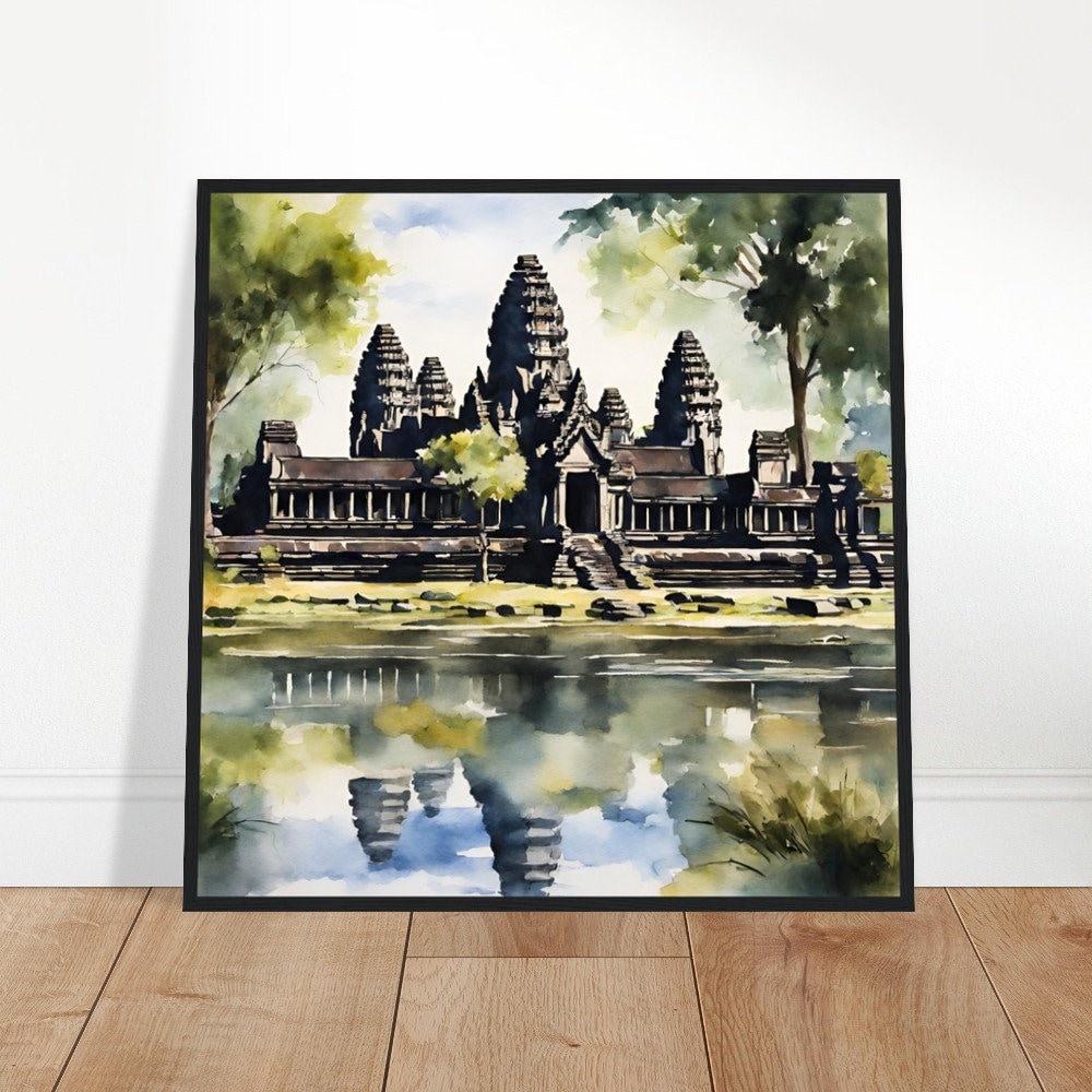 Angkor Wat Art, Angkor Wat Painting, Angkor Wat Watercolor Art, Watercolor Painting, Watercolor Prints, Watercolor Drawing, Home Decor