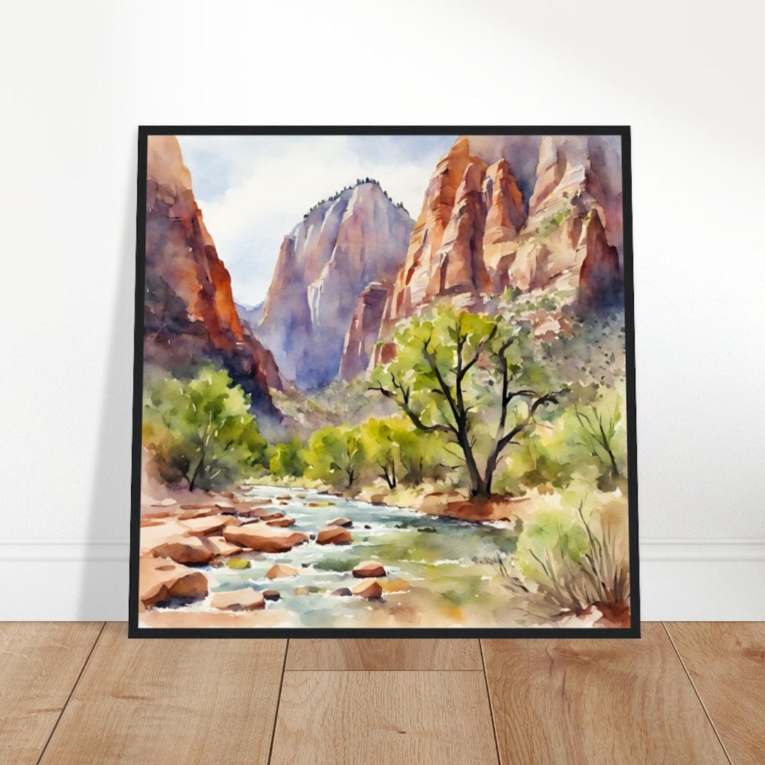Zion National Park Art, Zion National Park Painting, Zion National Park