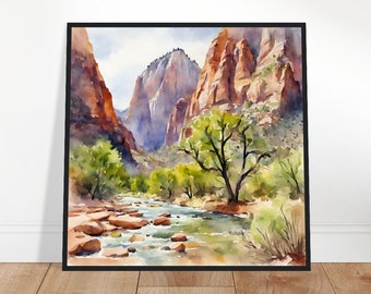 Zion National Park Art, Zion National Park Painting, Zion National Park Watercolor Art, Watercolor Painting, Watercolor Prints, Watercolor