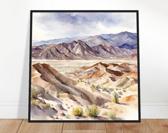 Death Valley National Park Art, Death Valley Painting, Death Valley Watercolor Art, Watercolor Painting, Watercolor Prints, Watercolor Print