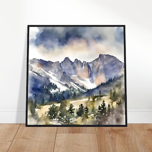 Rocky Mountain National Park Art, Rocky Mountain Painting, Rocky Mountain Watercolor Art, Watercolor Painting, Watercolor Prints, Watercolor