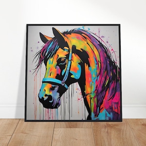 Horse Pop Art, Horse Painting, Equestrian Pop Art, Pop Art Painting, Pop Art Prints, Pop Art Drawing, Home Decor, Wall Art