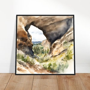 Wind Cave National Park Art, Wind Cave schilderij, Wind Cave aquarel kunst, aquarel, aquarel prints, aquarel tekenen