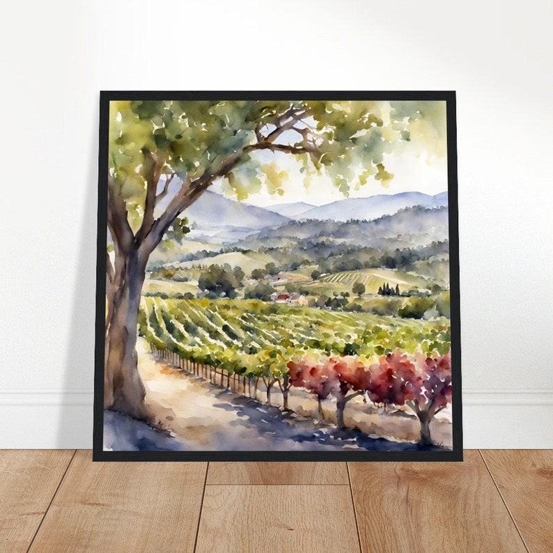 Napa Valley Art, Napa Valley Painting, Napa Valley Watercolor Art, Watercolor Painting, Watercolor Prints, Watercolor Drawing, Home Decor 50x50 cm / 20x20″
