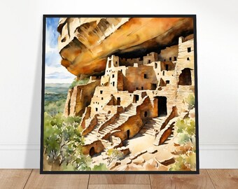 Mesa Verde National Park Art, Mesa Verde National Park Painting, Mesa Verde National Park Watercolor Art, Watercolor Painting, Watercolor