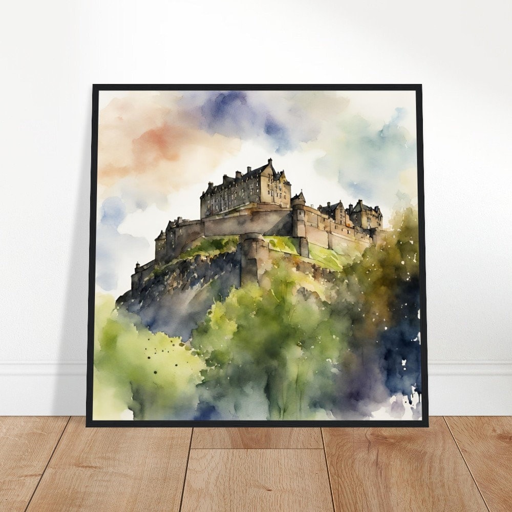 Edinburgh Castle Art, Edinburgh Castle Painting, Edinburgh Castle Watercolor Art, Watercolor Painting, Watercolor Prints, Watercolor