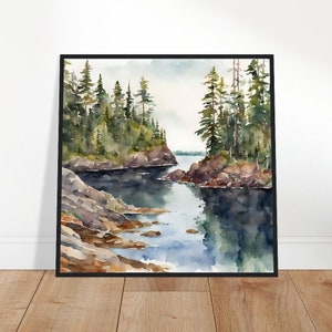 Isle Royale National Park Kunst, Isle Royale Schilderij, Isle Royale-aquarelkunst, Aquarelkunst, Aquarelprints, Aquareltekening